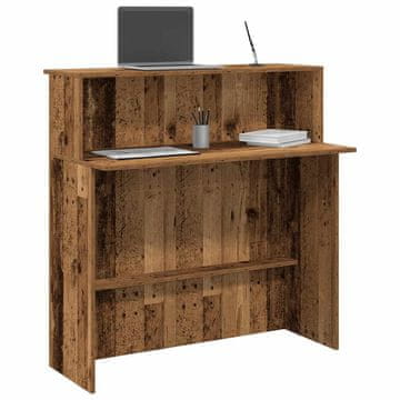 Vidaxl vidaXL Recepcijska miza iz starega lesa 100x50x103,5 cm lepljen les