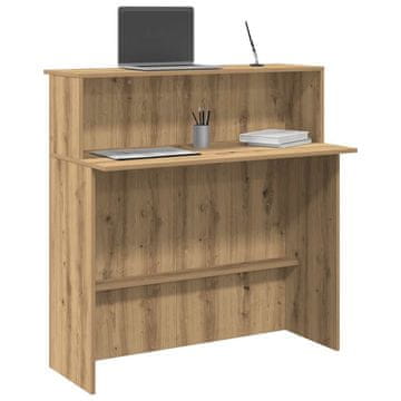 Vidaxl vidaXL Recepcijska miza Artisan hrast 100x50x103,5 cm lepljen les