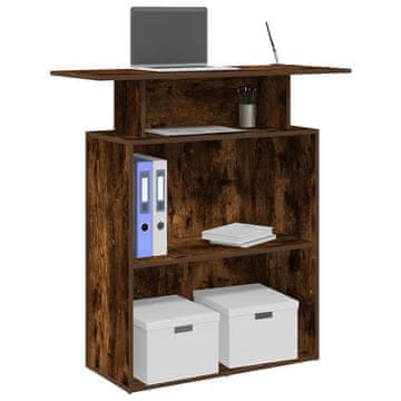 Vidaxl vidaXL Recepcijska miza dimljen hrast 100x40x104 cm lepljen les