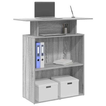 Vidaxl vidaXL Recepcijska miza siva sonoma 100x40x104 cm lepljen les