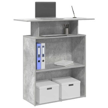 Vidaxl vidaXL Recepcijska miza betonsko siva 100x40x104 cm lepljen les