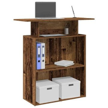 Vidaxl vidaXL Recepcijska miza iz starega lesa 100x40x104 cm lepljen les