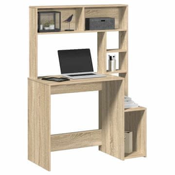 Vidaxl vidaXL Pisalna miza s policami, hrast sonoma, 100x45x140 cm