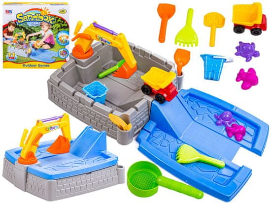 shumee Sandbox Castle + dodatki, bager, bazen, tobogan