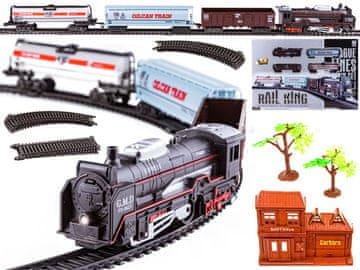 shumee Rail King električni vlak, parna lokomotiva + 3 vagoni