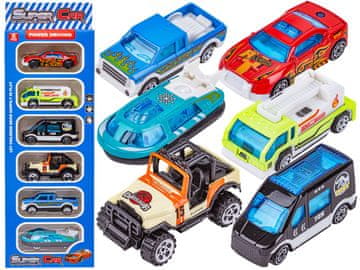 shumee Kovinska vozila, avtomobili, vzmetne vzmeti 6-delni komplet 1:64 SWAT vozilo, plovilo na zračni blazini, turistični džip