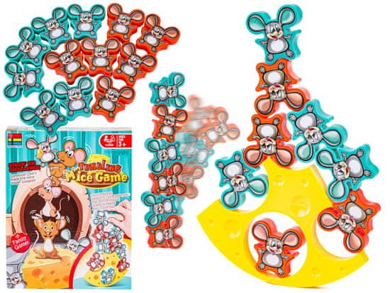 shumee Arkadna igra BALANCED MICE Tumbling Mice Game, Cheese Tower, Blocks, Puzzle