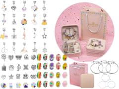 shumee Set za izdelavo nakita, zapestnic, obeskov, obeskov, perlic RAINBOW MIX + etui