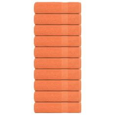Vidaxl Brisače za roke 10 kos oranžna 50x100 cm 360 g/m² 100% bombaž