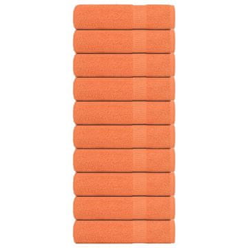 shumee vidaXL Kopalne brisače 10 kos oranžna 100x150 cm 360 g/m² 100% bombaž