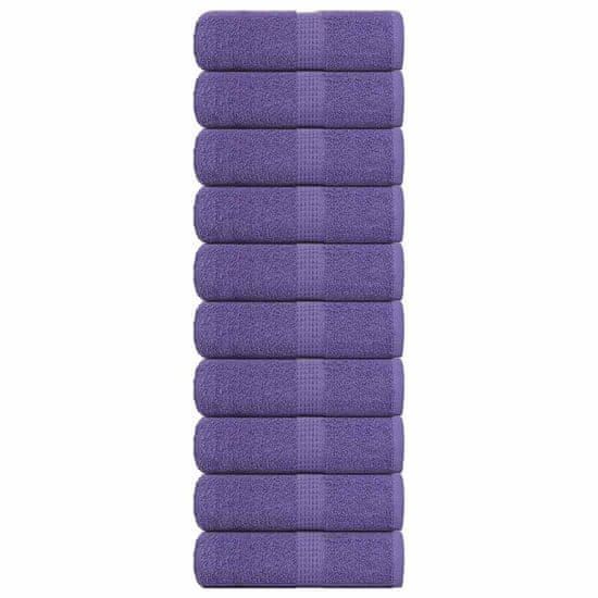 Vidaxl Brisače 10 kos vijolična 30x30 cm 360 g/m² 100% bombaž