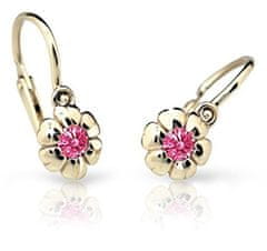 Cutie Jewellery Otroški uhani iz rumenega zlata C2151-10-X-1 (Barva fuksija)