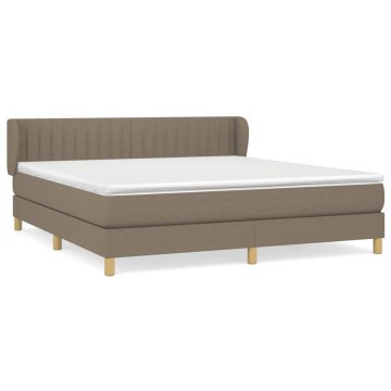 Vidaxl Box spring postelja z vzmetnico taupe 160x200 cm blago