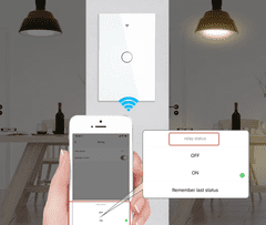 MXM Stensko stikalo Zigbee, Tuya, belo, 1 gumb