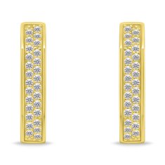 Brilio Silver Pozlačeni uhani z lesketajočimi se cirkoni EA1138Y