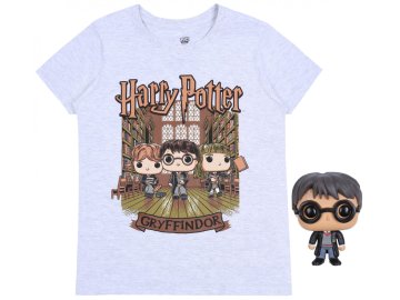 sarcia.eu Siva majica s kratkimi rokavi + figurica Harry Potter