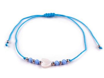 Zapestnica shamballa biserno srce - modra azurna