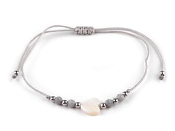 Zapestnica shamballa biserno srce - siva