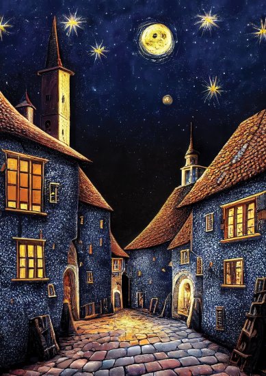 Art puzzle Sestavljanka Srednjeveška noč kanov 500 kosov