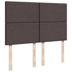 Vidaxl Otomanska postelja z vzmetnico & LEDs rjav 140x190 cm blago