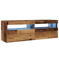Vidaxl TV omarica z LED starinski les 120x35x40 cm inženirski les