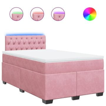 Vidaxl Box spring postelja z vzmetnico roza 120x190 cm žamet