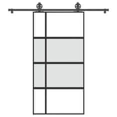 shumee vidaXL Drsna vrata z opremo 102,5x205 cm kaljeno steklo in aluminij