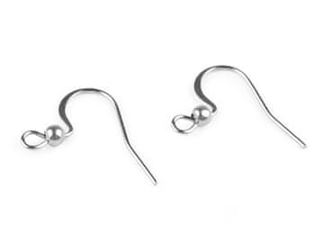 Afro kavelj iz nerjavečega jekla s kroglico - platinast (100 kosov)