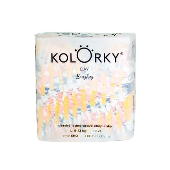 KOLORKY DAY Eko plenice za enkratno uporabo, krtačka L (8-13 kg) 19 kosov