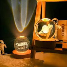 HOME & MARKER® Svetilka Kristalna krogla, Nočna lučka, LED krogla LUMABALL luna + Zvezde, ki se svetijo v temi NIGHTSKY | LUMBNIGHTMOON