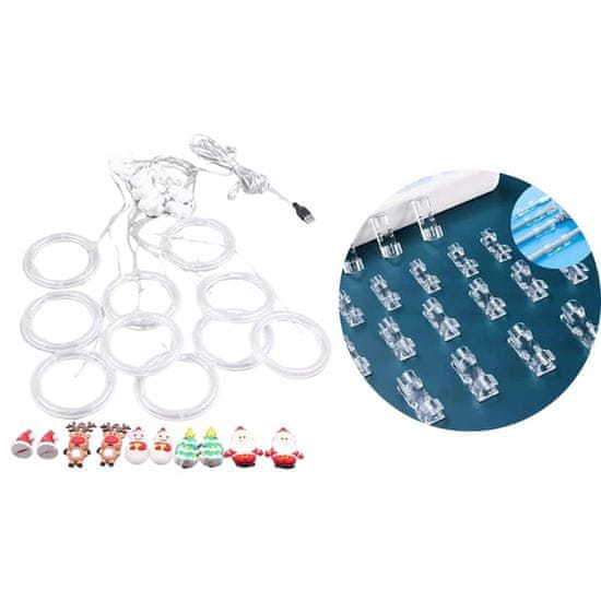 HOME & MARKER® Božični LED obročki, Osvetljeni obroči, Božične figure, Božična dekoracija, Božični okraski JOLLYRINGS + Kabelske sponke CORDCLIP | RINGSCORD