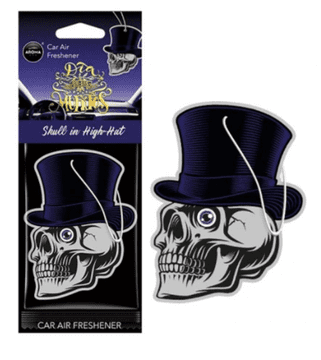 AMIO Osvežilec za avto DIA DE LOS MUERTOS Skull in Hat Black Oud