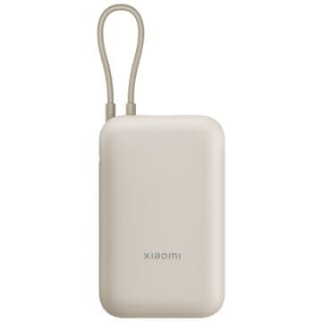 Xiaomi prenosna baterija z vgrajenim kablom, 10.000 mAh, bež