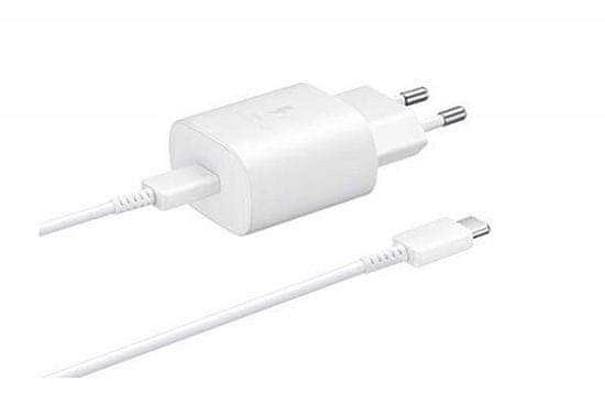 Samsung HIŠNI POLNILEC EP-TA800XWE Super Fast Charge (Type C) in podatkovni kabel EP-DA705BWE (Type C - Type C) - bel