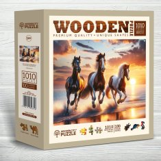 Wooden city Lesena sestavljanka Divji konji na plaži 1010 kosov