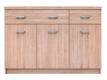 KONDELA Topty Type 23 3D2S trovratna komoda s predali