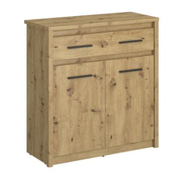 KONDELA Dvovratna komoda s predalom Airon 2D1S - artisan hrast
