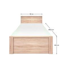 KONDELA Posteljni okvir Topty Tip 43 120 - hrast sonoma