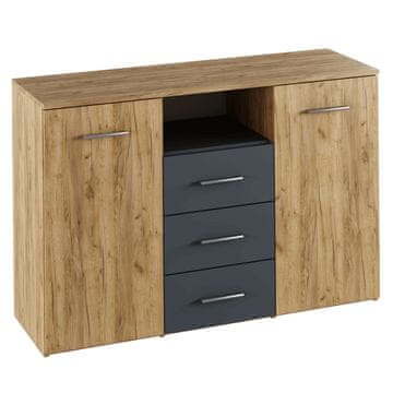 KONDELA Gabriel dvovratna komoda s predali