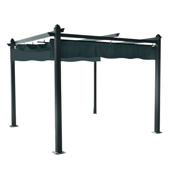 KONDELA Pepy Lux aluminijasta pergola 300x300 cm - siva/grafit