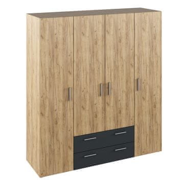 KONDELA Korny štirivratna omara s predali