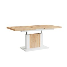 KONDELA Zložljiva konferenčna miza Olion 120/180 - hrast craft zlati / beli