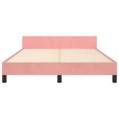 Vidaxl Posteljni okvir z vzglavjem brez vzmetnice roza 140x190cm žamet