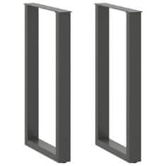 shumee vidaXL Noge kavne mizice U-oblika 2 kosa antracit 40x(90-91)cm jeklo