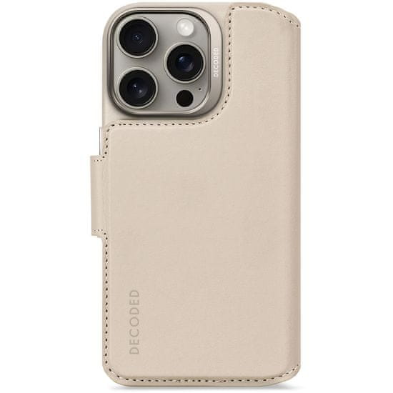 Decoded Leather Detachable Wallet, clay - iPhone 16 Pro