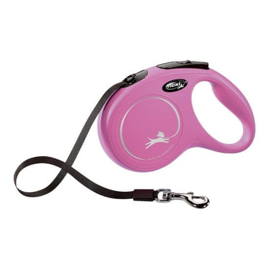 Flexi Pasji svinec Flexi NEW CLASSIC 5m Roza Velikost M