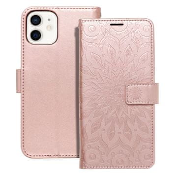 OEM Torba MEZZO Book za iPhone 12 / 12 Pro, mandala, zlato-roza