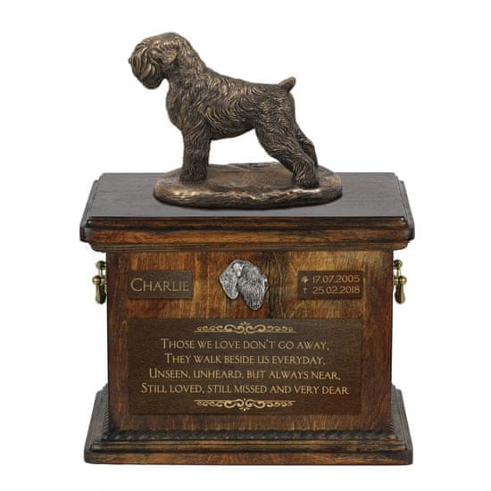 Artdog Ruski črni terier - žara za pasji pepel, žara s kipcem, personalizirana žara za pasji pepel Art-Dog