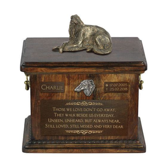Artdog Ruski hrt Borzoi, Borzoi, Barzoi II - žara za pasji pepel, žara s kipcem, personalizirana žara za pasji pepel Art-Dog