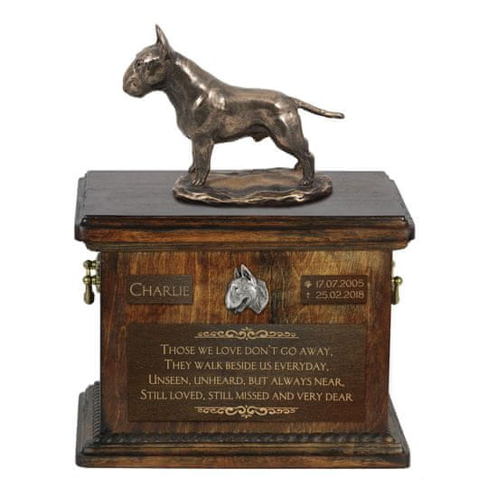 Artdog Bull Terrier, Bull Terrier - žara za pasji pepel, žara s kipcem, personalizirana žara za pasji pepel Art-Dog